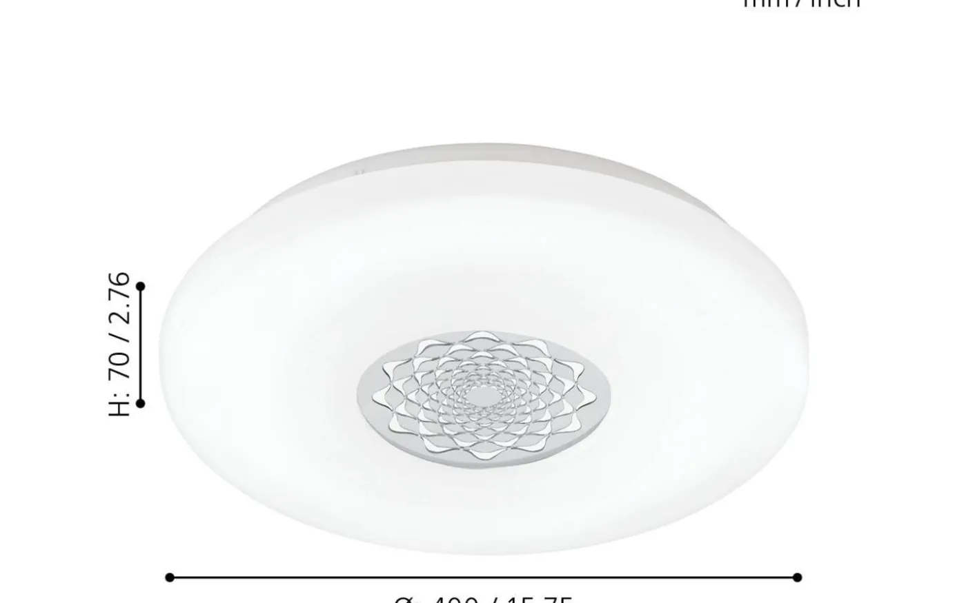 Capasso Plafond 40cm LED 3000K 20W Vit