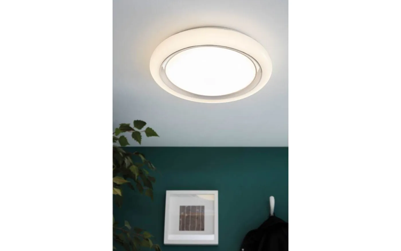 Capasso Plafond 34cm LED 3000K 18W Vit/Krom