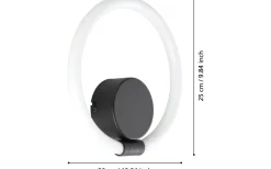 Caranacoa Vägglampa 26cm LED 3000K 11,5W Svart