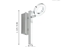 Cardillio Takspotlight 23cm LED 3000K 3,2W + 2,2W Krom