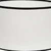 Carolin Cylinder Lampskärm Ø25cm Vit, Svart Band