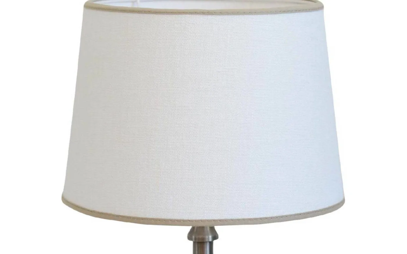 Carolin Lampskärm Ø24cm Vit, Sandfärgat Band