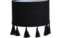 Carolin Lampskärm Cylinder med Fransar Ø35cm Svart