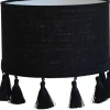 Carolin Lampskärm Cylinder med Fransar Ø30cm Svart