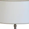 Carolin Oval Lampskärm 25cm Vit, Sandfärgat Band