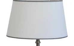 Carolin Oval Lampskärm 25cm Vit, Grått Band