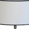 Carolin Oval Lampskärm 30cm Vit, Svart Band