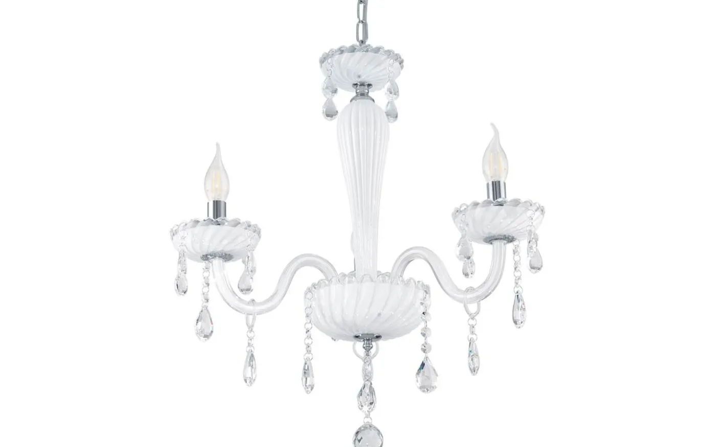 Carpento Kristallkrona 2-Arm 54cm Vit