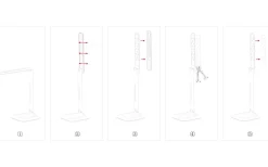 Caupo Skrivbordslampa 32cm LED 3000/5000/6500K 2,1W Vit