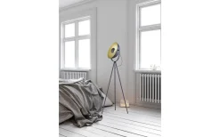 Chewy Golvlampa E27 matt svart/guld