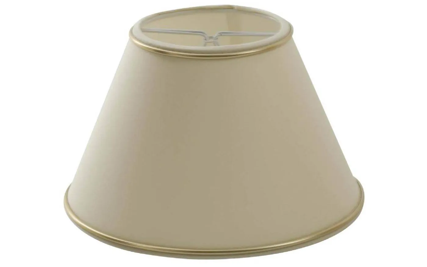 Chintz Lampskärm Ø50cm Beige med Guldprofil Matt