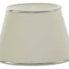 Chintz Oval Lampskärm 25cm Offwhite med Silverprofil