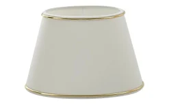 Chintz Oval Lampskärm 25cm Vit med Guldprofil