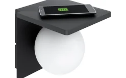 Cigle Vägglampa Opal + Qi-Laddning Svart