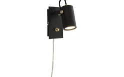 Cilindro Vägglampa LED 6W 3000K Svart/Matt Mässing