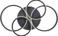 Cires Plafond LED mattsvart/kristalleffekt 4000K