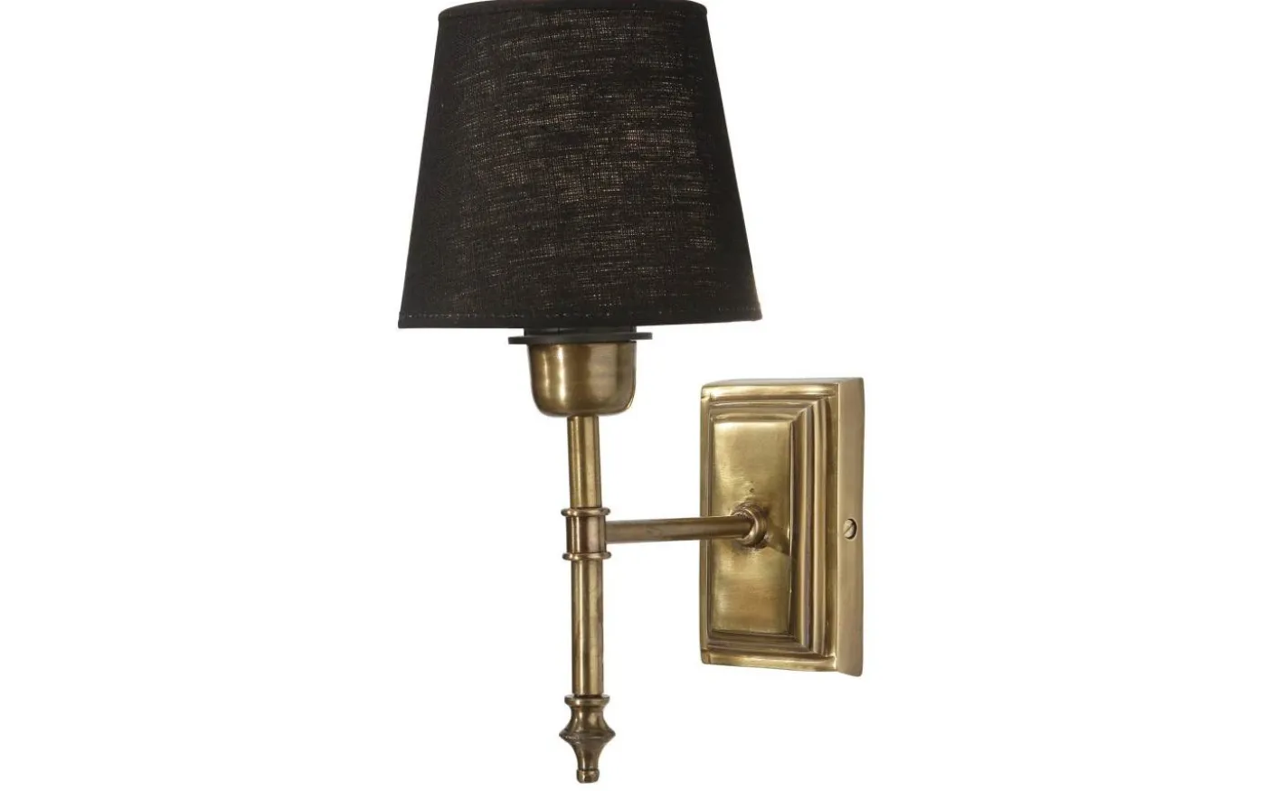 Classic Vägglampa Antikmässing med Lampskärm Mia Svart