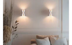 Coat Vägglampa 2xGU10 matt vit/kaffebrun