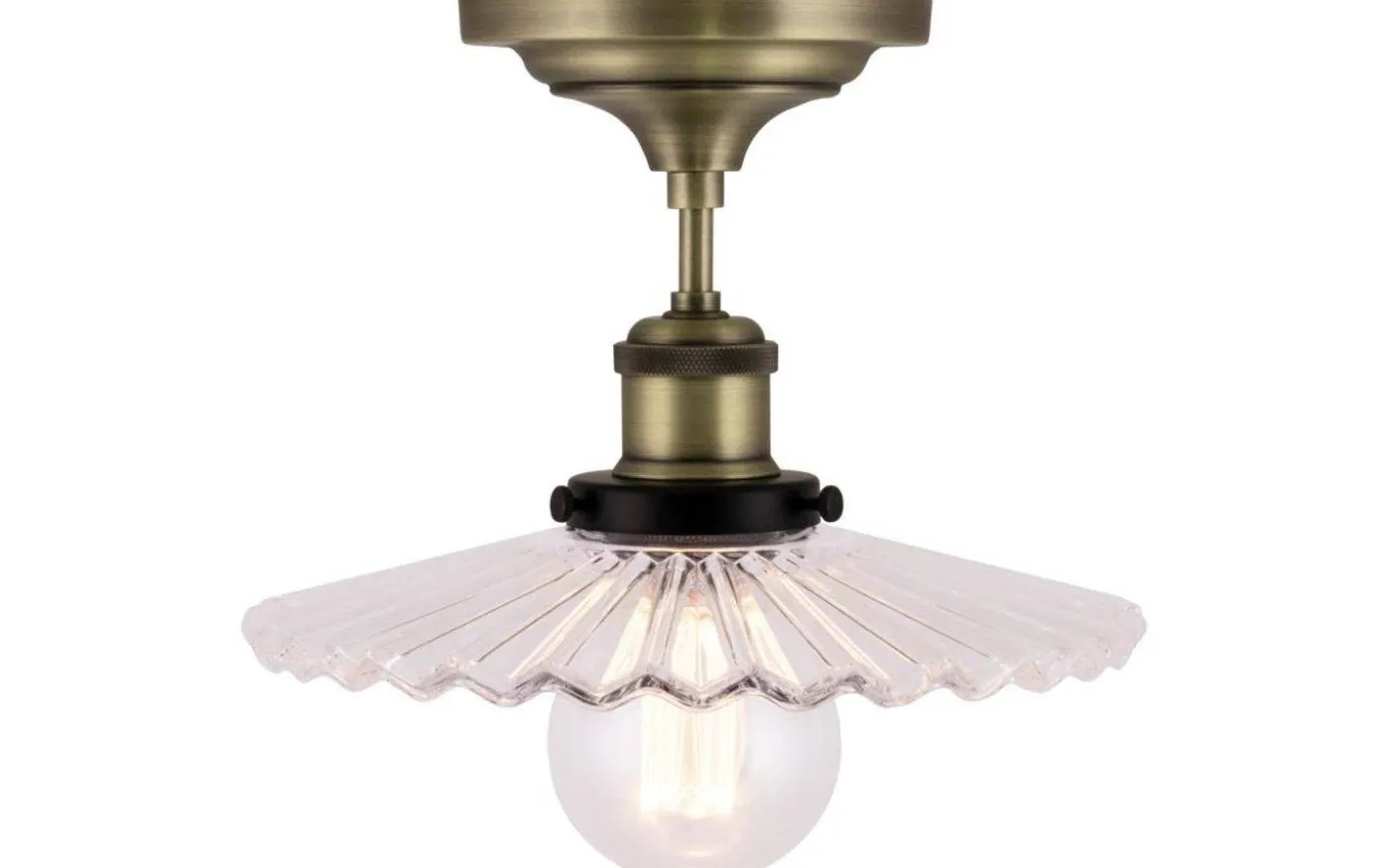 Cobbler Plafond 25cm E27 Antikmässing/Klar