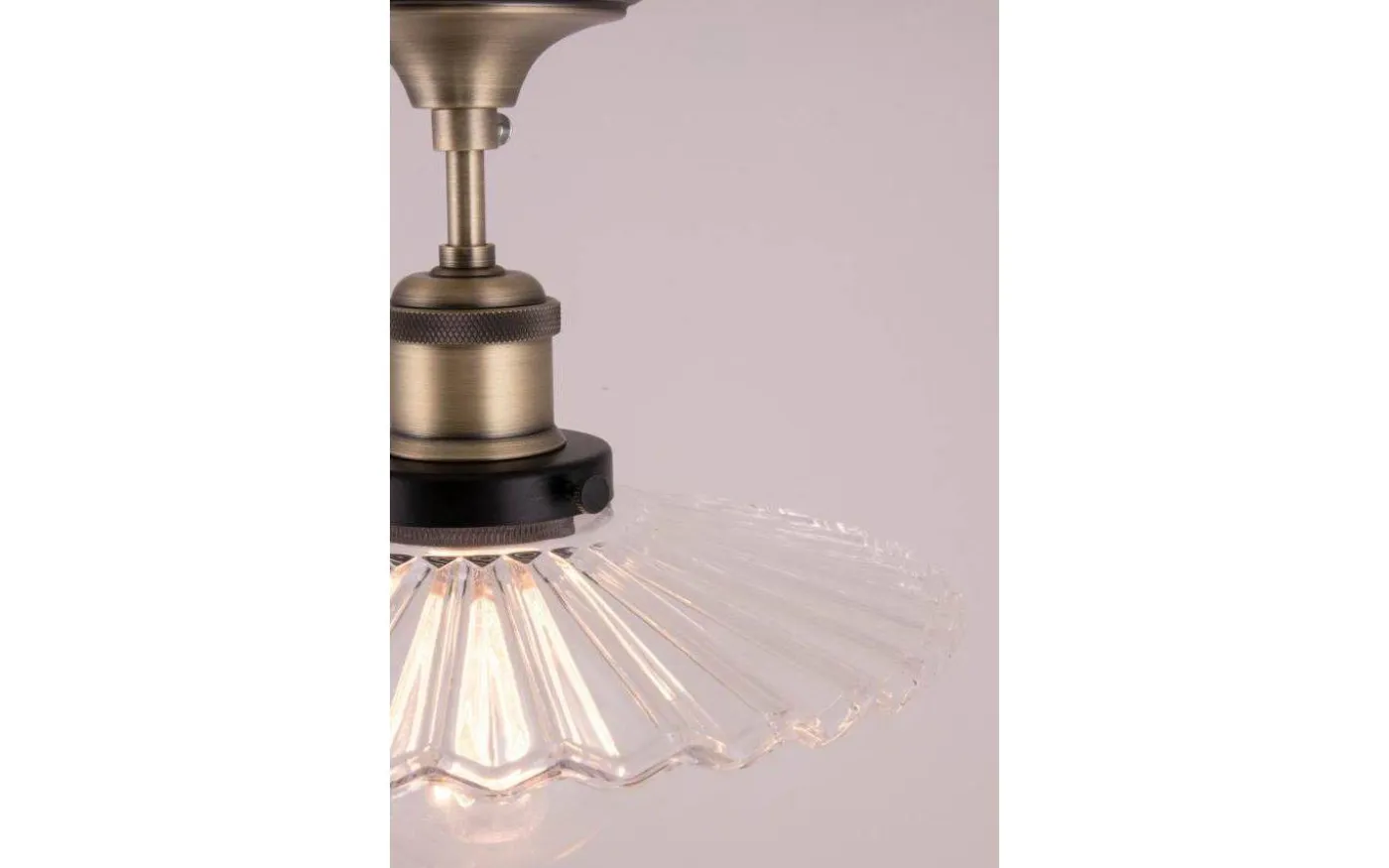 Cobbler Plafond 25cm E27 Antikmässing/Klar
