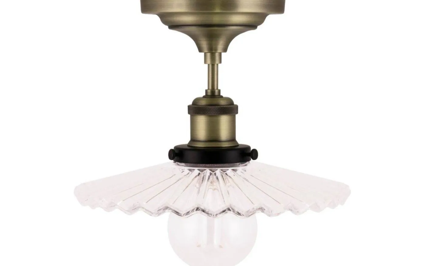 Cobbler Plafond 25cm E27 Antikmässing/Klar