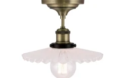 Cobbler Plafond 25cm E27 Antikmässing/Vit