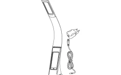 Cognoli Skrivbordslampa med Klocka 51cm LED 5000K 4,4W Vit