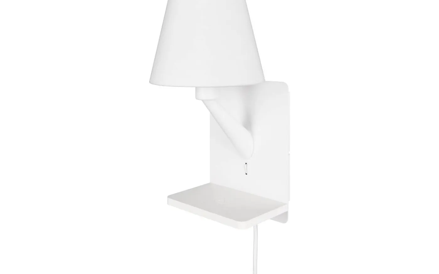 Comfort Vägglampa E14 mattvit med laddningsstation