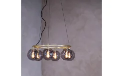Como Takkrona 65cm 6 Kupoler Mässing/Rök