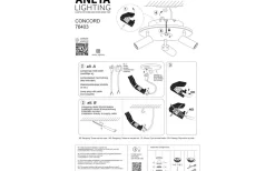 Concord Takspotlight 34cm LED 3x7W 3000K Svart