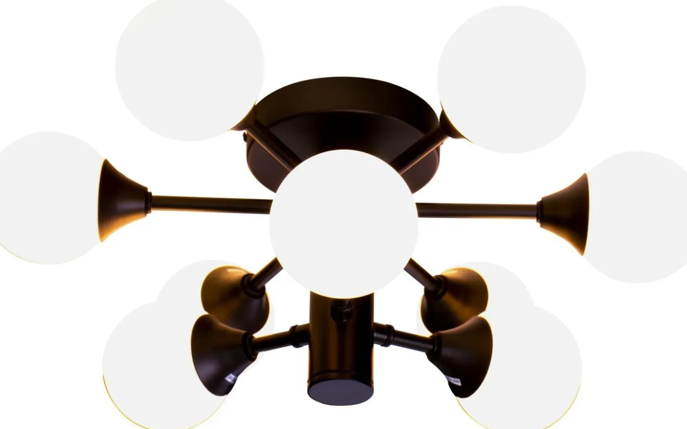 Cosmos Plafond 46cm Svart/Vit IP44