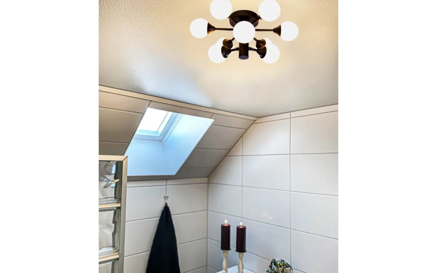 Cosmos Plafond 46cm Svart/Vit IP44