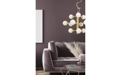 Cosmos Taklampa 52cm 12L Mässing/Opal