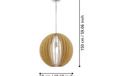 Cossano Taklampa 50cm Lönn