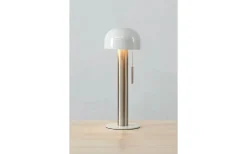 Costa Bordslampa 46cm Satin Nickel/Vit