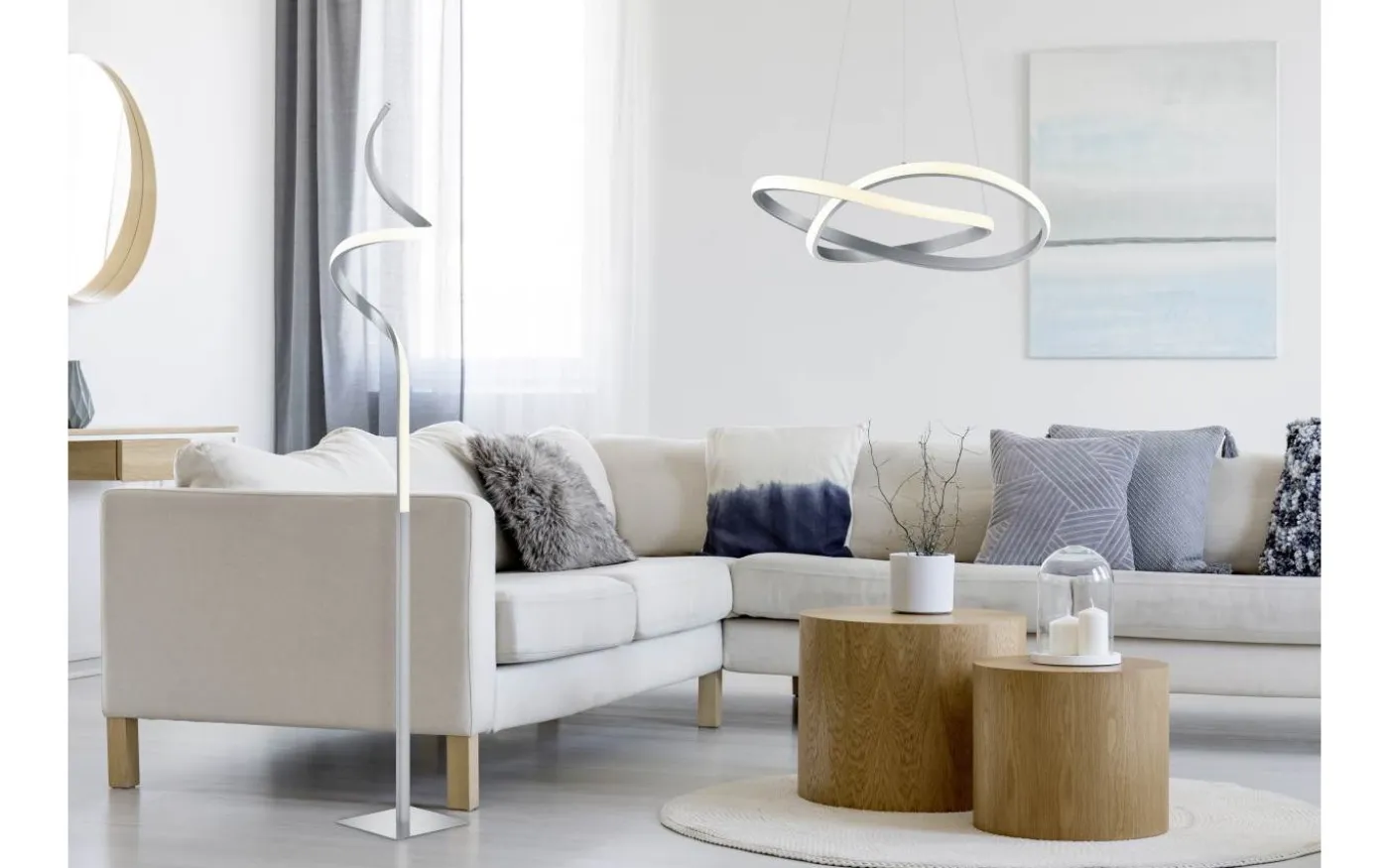 Course Taklampa LED i borstat stål