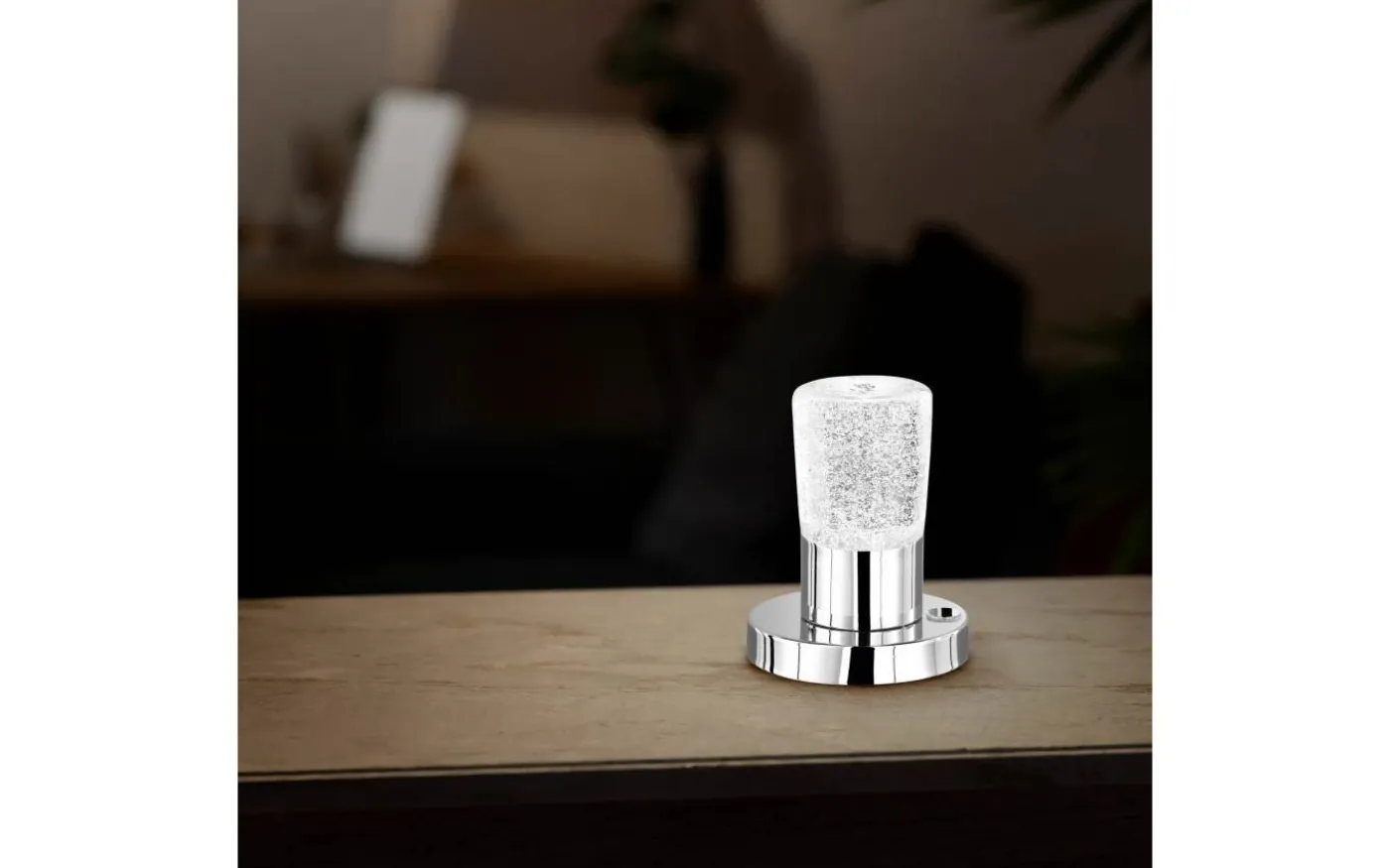 Cristo Bordslampa LED krom/mattglas