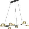Cross Taklampa 7xE27 matt svart/guld