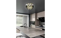 Crystal Plafond 50cm 5xE14 krom/rökfärgat glas