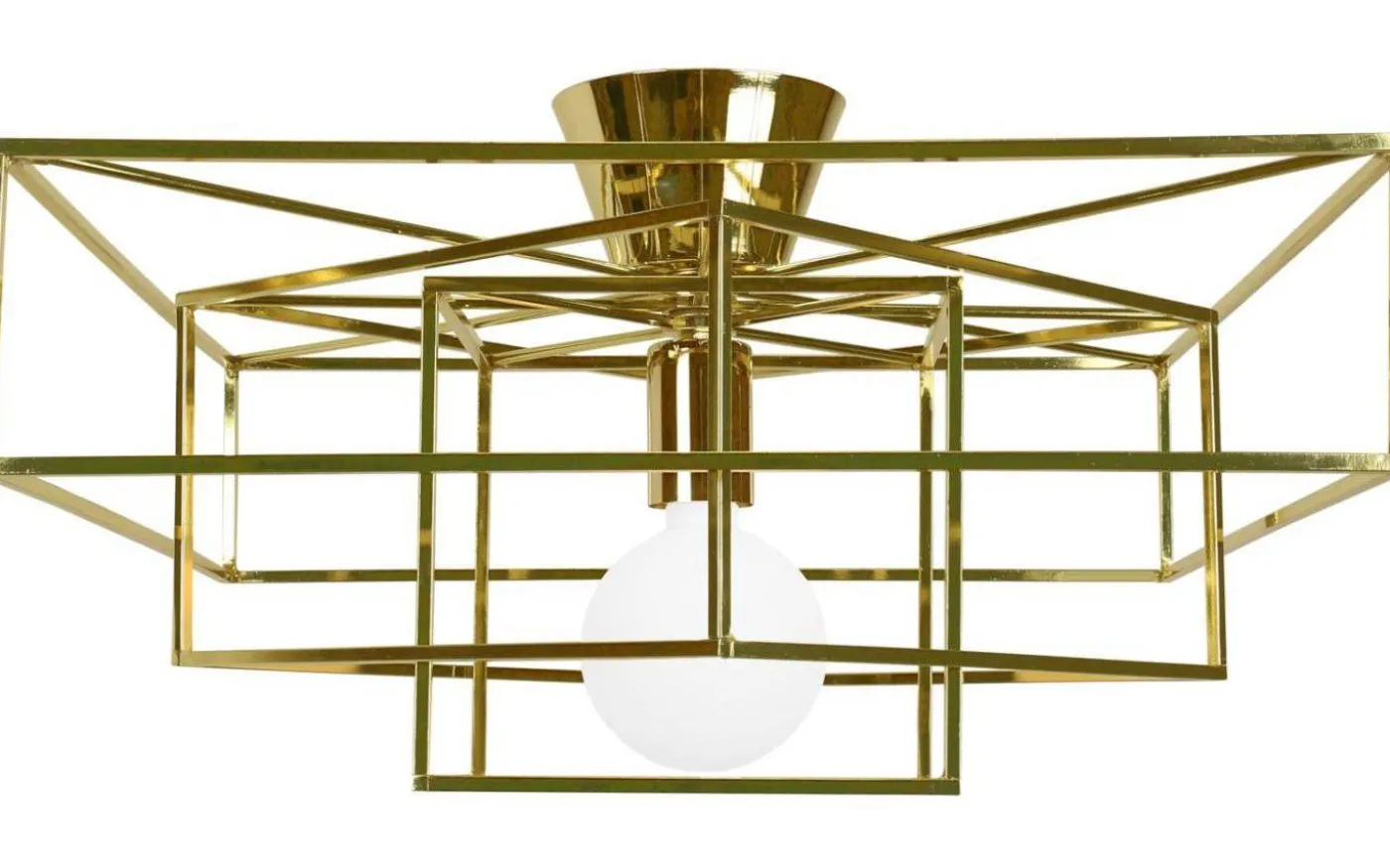 Cube Plafond 46cm E27 Mässing