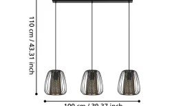 Curasao Taklampa 100cm Svart