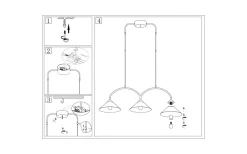 Curve Taklampa 95cm Svart