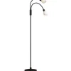 Cut Dubbel Golvlampa 140cm Svart/Opalgas