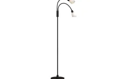 Cut Dubbel Golvlampa 140cm Svart/Opalgas