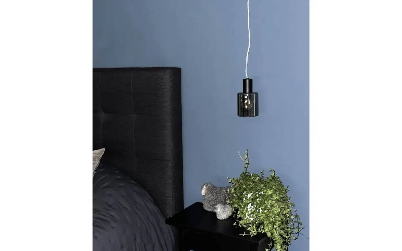 Cylinder Fönsterlampa 9cm Svart/Rök