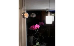 Cylinder Fönsterlampa 9cm Stål/Opal
