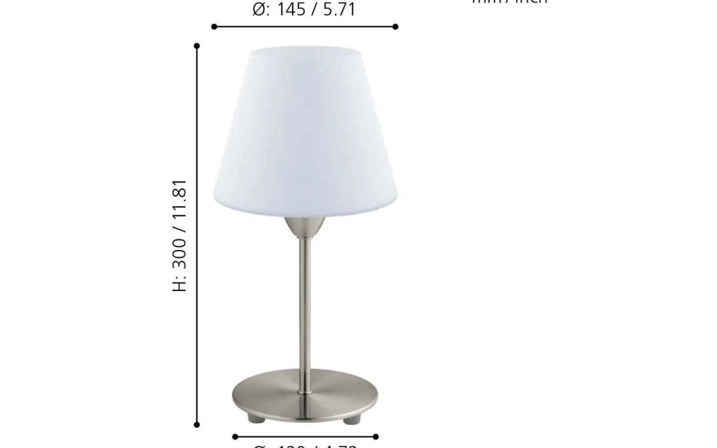 Damasco Bordslampa 30cm Nickel