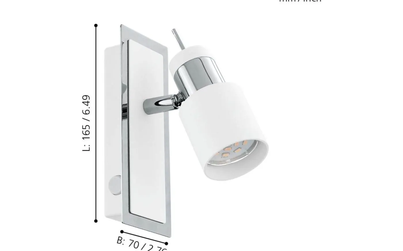 Davida Vägglampa LED 3000K 4,6W Krom/Vit