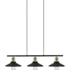 Disc 3 Taklampa 96cm 3xE27 Svart/Borstad Mässing