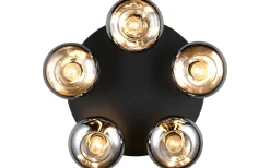 Divina Plafond 5-delad E14 matt svart/rökfärgad